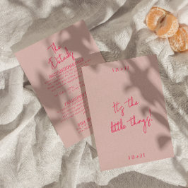 Whimsical Pink farbenfroh Moderne Hochzeitsdetails Begleitkarte