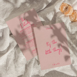 Whimsical Pink farbenfroh Moderne Hochzeitsdetails Begleitkarte