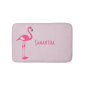 Whimsical Pink Flamingo Custom Bath Mat Badematte (Vorderseite)