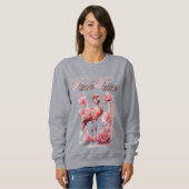 Whimsical Pink Flamingo | Floral Sweatshirt (Vorne ganz)
