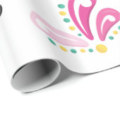 Whimsical Pink Flamingo Muster Geschenkpapier (Rolleneckpunkt)