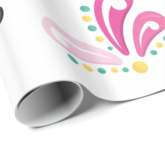 Whimsical Pink Flamingo Muster Geschenkpapier (Rolleneckpunkt)