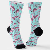 Whimsical Pink Flamingo Muster Socken (Gewinkelt)