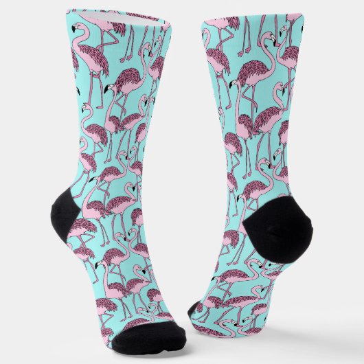 Whimsical Pink Flamingo Muster Socken (Gewinkelt)