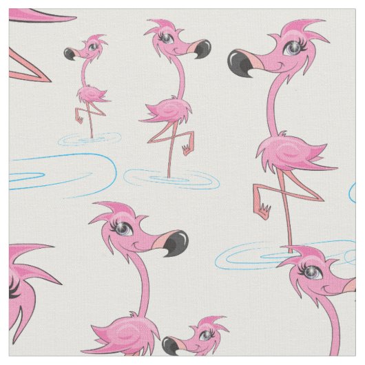 Whimsical Pink Flamingo Muster Stoff (Nahaufnahme)