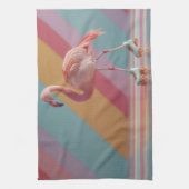 Whimsical Pink Flamingo on Roller Skates Geschirrtuch (Vertikal)