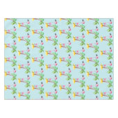 Whimsical Pink Flamingo Tropical Christmas Pattern Tischdecke (Vorderseite (Horizontal))