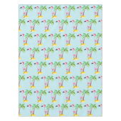 Whimsical Pink Flamingo Tropical Christmas Pattern Tischdecke (Vorderseite)