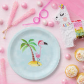 Whimsical Pink Flamingo Tropical Weihnachten Pappteller (Party)