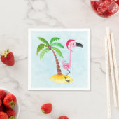 Whimsical Pink Flamingo Tropical Weihnachten Serviette (Beispiel)