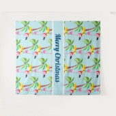 Whimsical Pink Flamingo Tropical Weihnachten Wandteppich (Vorderseite (Horizontal))