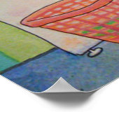 Whimsical Pink Flamingo tut Wäsche Niedlich Poster (Ecke)