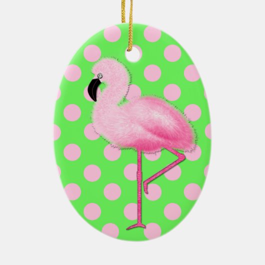 Whimsical Pink Flamingo Weihnachtsschmuck (Hinten)