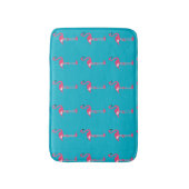 Whimsical Pink Flamingos Bath Mat Badematte (Vorderseite Vertikal)