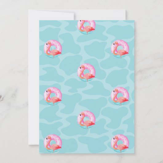 Whimsical Pink Flamingos Pool Schwimmbad Sommer Einladung (Rückseite)