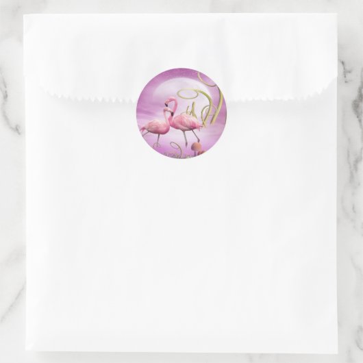 Whimsical Pink Flamingos Stickers (Tasche)