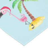 Whimsical Pink Flamingos Tropical Weihnachten Kurzer Tischläufer (Ecke)