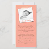 Whimsical Pink Floral Blooms Baby Girl Foto Geburt Ankündigung (Rückseite)