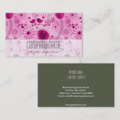 Whimsical Pink Floral Elegante Event Planner Visitenkarte (Vorne/Hinten)