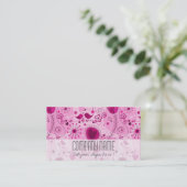 Whimsical Pink Floral Elegante Event Planner Visitenkarte (Stehend Vorderseite)