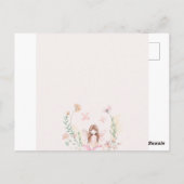 Whimsical Pink Floral Fairy First Birthday Card Postkarte (Rückseite)