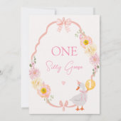 Whimsical Pink Floral One Silly Goose 1st Birthday Einladung (Rückseite)