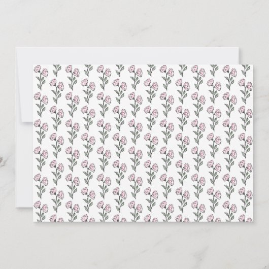 Whimsical Pink Floral Personalized Stationery Dankeskarte (Rückseite)