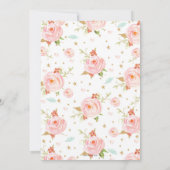 Whimsical Pink Floral Unicorn Baby Shower Girl Einladung (Rückseite)