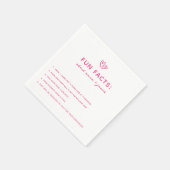 Whimsical Pink Fun Fakten Hochzeit Serviette (Ecke)