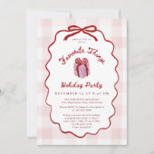 Whimsical Pink Gingham Favorite Things Party Einladung (Vorderseite)