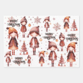 Whimsical Pink Girly Artistic Weihnachten Geschenkpapier Set (Vorderseite 2)