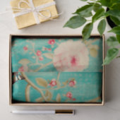 Whimsical Pink Gold Polka Dot Floral Birdcage Hut Seidenpapier (Geschenk)