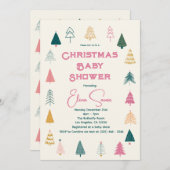 Whimsical Pink & Green Christmas Tree Baby Shower (Vorne/Hinten)