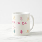 Whimsical Pink & Green Christmas Tree Baby Shower Kaffeetasse (VorderseiteRechts)