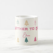 Whimsical Pink & Green Christmas Tree Baby Shower Kaffeetasse (Mittel)