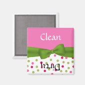 Whimsical Pink & Green Geschirrspülmaschine Magnet (Vorderseite/Rückseite)
