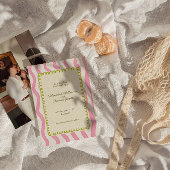 Whimsical Pink & Green Wedding Save the Date Einladung