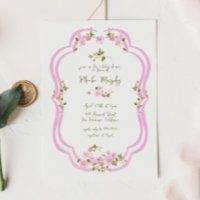 Whimsical Pink Greenery bemalt Blumenbaby Dusche