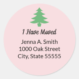 Whimsical Pink Grünen Weihnachtsbaum ich bewegt ha Runder Aufkleber