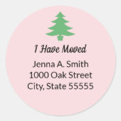 Whimsical Pink Grünen Weihnachtsbaum ich bewegt ha Runder Aufkleber (Vorderseite)