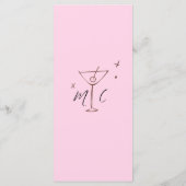 Whimsical Pink Hand Drawn Illustrated Wedding  Menükarte (Rückseite)