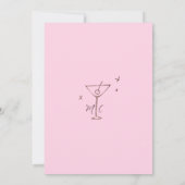 Whimsical Pink Hand Drawn Illustration Wedding  Einladung (Rückseite)