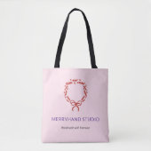 Whimsical Pink Hand gezeichnete Kleider Weihnachte Tasche (Vorderseite)