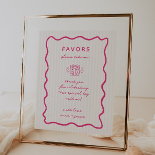 Whimsical Pink Hand gezogen Favoriten Poster
