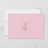 Whimsical Pink Hand Written Scribble Wedding RSVP  (Rückseite)