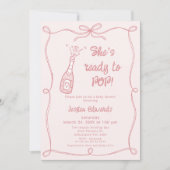 Whimsical Pink Handgezogen, fertig zum Pop Babydus Einladung (Vorderseite)