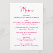 Whimsical Pink Heart Wedding Menükarte (Vorderseite)