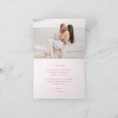 Whimsical Pink Hearts Wedding Foto Dankeskarte (Innenseite)
