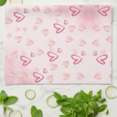Whimsical Pink Herz Geschirrtuch (Gefaltet)