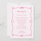 Whimsical Pink Hochzeitsempfang Danke (Vorderseite)